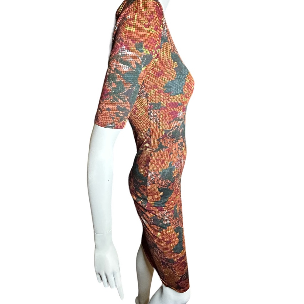 NWT LuLaRoe Julia Orange Floral Body-Con Dress Size XXS - Picture 6 of 15